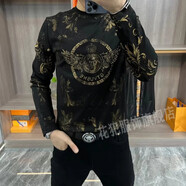 圣華聚南牧令巨野尚品服裝男士輕奢高品長(cháng)袖T恤衫 金色 L(100-120斤)