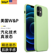 W&P【美国】适用苹果12手机壳iPhone12promax保护套plus全包防摔液态硅胶壳男女 苹果12Mini【薄荷绿】真液态·5.4英寸