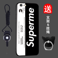 班藍(lán) 蘋果6splus手機(jī)殼防摔硅膠iphone6plus手機(jī)套軟殼女男款圖案磨砂 黑地鐵卡 蘋果6plus【支架+掛繩】