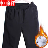 恒源祥棉褲男冬季外穿加厚保暖中老年男褲子冬運(yùn)動(dòng)寬松老人棉褲男士冬天 松緊腰黑色(外穿棉褲) 3XL 140-160斤