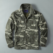 軍迷春秋美式M65迷彩服外套男士純棉戶(hù)外軍裝工裝夾克勞保工作服 綠迷彩[帶運費險] XL 建議135-150斤