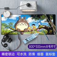 新盟超大號游戲電腦桌面墊鼠標(biāo)墊加厚精密鎖邊卡通可愛女生快捷鍵PScad excel office word辦公鍵盤墊 龍貓鼠標(biāo)墊80*30厘米 精密鎖邊
