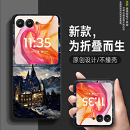 奮機者 適用摩托羅拉Razr50手機殼折疊屏潮牌新高級梵高天空全包防摔硬殼保護套硬殼 經(jīng)典黑-XL梵高天空 摩托羅拉RAZR 50