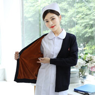 云鑫護(hù)士毛衣外套開衫加絨女醫(yī)護(hù)人員冬季值班針織衫外搭工作服 藏藍(lán)色加絨 （半身絨） XXXXL