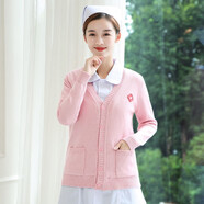 云鑫護士毛衣外套開(kāi)衫加絨針織衫冬季加厚口腔牙科工作服夜班醫護人員 粉色加厚（不加絨） XL