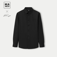 海瀾之家（HLA）長(zhǎng)袖免燙襯衫男正裝襯衣男秋季 黑色25 180/108A(44) 推薦92-98kg