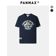 潘·麥克斯（PANMAX）PANMAX大碼男裝復(fù)古T袖美式短袖百搭半袖休閑情侶短袖中性加大YL 藏青色 3XL