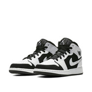 耐克（NIKE）男女鞋 Air Jordan 1  aj1 情侶款中幫透氣休閑輕便運(yùn)動(dòng)籃球鞋 554724-554725-113 黑白熊貓 36