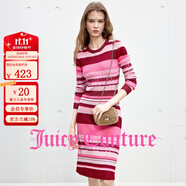 橘滋（Juicy Couture）25秋新款連衣裙立體提花條紋圓領(lǐng)修身毛衣裙子女休閑時(shí)尚 條紋 L
