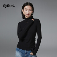 普普風(fēng)2024年冬季新款女裝休閑簡(jiǎn)約百搭輕軟修身舒適顯瘦T恤PD1T21875L 黑色 M