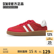 Semir德訓(xùn)鞋女春夏薄底板鞋休閑鞋女SZY251006 復(fù)古紅/亮白/樹脂黃 36