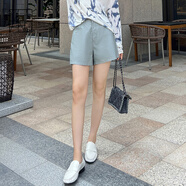 美洋（MEIYANG）黃昏森林短褲 萊賽爾混紡休閑M腰袢高腰通勤直筒褲夏季新款休閑褲 灰色 L