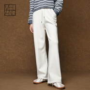 美洋（MEIYANG）【60系列】加厚暖暖褲御寒SHEN褲保暖直筒闊腿長(cháng)褲新款休閑褲女 奶油白 M