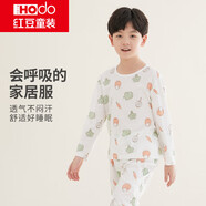 紅豆兒童睡衣男女童家居服純棉長(cháng)袖長(cháng)褲套裝春夏套頭空調服J3105 150