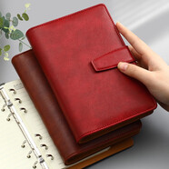 法拉蒙（faramon）活頁(yè)筆記本子文具A6商務(wù)辦公記事本小號活頁(yè)本可隨身攜帶皮面日記本 A6-紅色