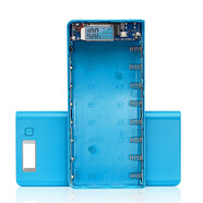 品怡 免焊接8節(jié)18650電池盒 diy移動電源套料 LCD液晶屏充電寶外殼 藍 套料/無電池