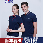 聽衫閣 高端T恤衫POLO定制刺繡企業(yè)工作服定做印LOGO團體服辦公展會工衣 藏青 M