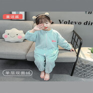 小孩子穿的連體睡衣卡通動(dòng)漫棉襖睡袋寶寶連體睡衣秋冬季加絨加厚法蘭絨爬服小女童珊瑚絨睡袋小學(xué)生 80 坑 條藍(lán)-單層絨>毛毛絨舒適同裝棉衣中大童漂 80cm>抗寒大小孩子棉服法萊絨洋氣保暖衣幼