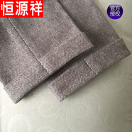 恒源祥冬款歐美復古休閑褲男人字紋羊毛呢九分小西褲卷邊長(cháng)褲粗花呢直筒 咖啡色九分 29