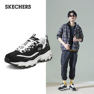 斯凱奇D'LITES系列男時(shí)尚綁帶厚底熊貓鞋52675 黑色/白色 44 