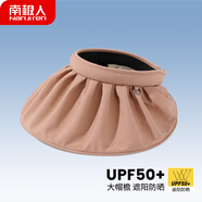 南極人防曬帽子女夏季空頂遮陽(yáng)帽箍大檐遮臉黑膠太陽(yáng)帽貝殼帽空頂太陽(yáng)帽 卡其色