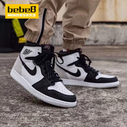 耐克（NIKE）【嚴選好物】bebe8 AJ1男女 Air Jordan 1 OG喬1高幫運動休閑鞋 黑灰腳趾555088-108 41