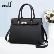 danxilu包包女包真皮斜挎手提包女士情人節婚包喜婆婆包生日禮物送媽媽 【氣質(zhì)成熟】潮流黑9632