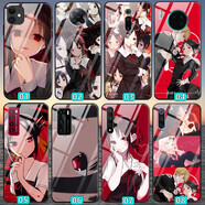 堆憶 oppoK10/Pro鋼化玻璃FindX5/pro手機殼Reno8pro全包A57保護套a96 A1x A2pro gt5pro gt2 neo8/7se 輝夜大小姐想讓我告白 高清玻璃殼-下單型號圖片留言客服