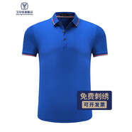 艾印客 POLO定制T恤企業(yè)工作服團(tuán)體服文化衫翻領(lǐng)短袖印字LOGO刺繡定做 寶藍(lán) S
