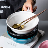 佳億廚連歐式手柄碗帶把焗飯碗烤碗早餐碗家用水果沙拉碗面碗烤箱專(zhuān)用碗 黑色