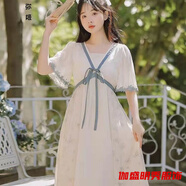 口旋漢服女成人 漢服女中國風(fēng)改良傳統(tǒng)日常漢服夏天中國風(fēng)漢元素連衣 圖片色  2XL (建議135-150)