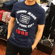 汤米希尔费格（Tommy Hilfiger）Tommy Hilfiger汤米夏季新款男士圆领短袖T恤时尚印花 30#藏青色 3182 002 现货XS(胸围94)