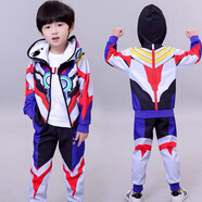 ULTRAMAN奧特曼衣服正版賽羅超人春秋套裝新款女童萬(wàn)圣節兒童蜘蛛俠兩件套 【歐布】經(jīng)典款護鏡套裝 120 cm【建議身高105-115cm】