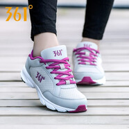 361度女鞋運動鞋女夏季新款網(wǎng)鞋361女鞋品牌休閑鞋子網(wǎng)面透氣跑步鞋女R 灰/深紫2210 37