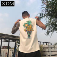 熊迪明運(yùn)動(dòng)背心男士無(wú)袖t恤棉質(zhì)透氣健身打底砍袖寬肩夏季青年寬松型 B203白色 XL