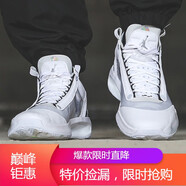 耐克（NIKE）男鞋 Air Jordan 34 AJ34 鏤空 冰藍 舒適籃球鞋海外直郵 CU3475-100 白銀 40