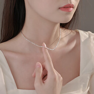 PWLS925銀碎銀幾兩項(xiàng)鏈女小眾輕奢高級(jí)碎銀子鎖骨鏈設(shè)計(jì)頸鏈送女朋友 碎銀子素鏈【925銀】
