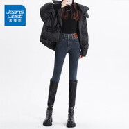 真維斯牛仔褲女春夏季高腰顯瘦鉛筆褲2025新款棉彈舒適透氣緊身小腳褲 藍灰長褲 31