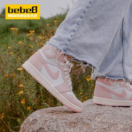 耐克（NIKE）【嚴選好物】bebe8 AJ1男女 Air Jordan 1 OG喬1高幫運動休閑鞋 粉白FD2596-600 36.5