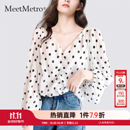 MeetMetro瑪依爾波點(diǎn)印花法式襯衫女2025秋新款燈籠袖套頭雪紡衫 波點(diǎn)【現(xiàn)貨閃電發(fā)】 XL