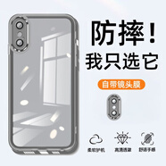 墨迪 適用蘋果x/xs手機(jī)殼iPhonexsmax透明全包保護(hù)套xr自帶鏡頭膜簡約防摔軟殼 【自帶鏡頭膜】透灰色 蘋果x/xs通用