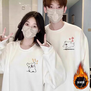 love legend情侶裝衛(wèi)衣秋冬男女同款新款百搭休閑圓領(lǐng)寬松外套學(xué)生班服定制 （絨）(小白女) 白色 M(建議100-120斤內(nèi)穿)