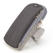 銘聚賢人蘋果16pro max手機(jī)套華為mate70pro運(yùn)動(dòng)臂包小米紅米跑步OPPO榮耀VIVO手腕手機(jī)包包 黑灰雙拼-適用于7.2寸以下的手機(jī)