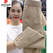 皮爾卡丹（pierre cardin）高品質(zhì)新款棉麻九分褲2025韓版修身顯瘦哈倫褲歐時(shí)尚百搭休閑褲 卡其色 夏季棉麻三個(gè)扣 M 建議85-100斤
