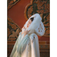 督型斗篷漢服女長(zhǎng)款加絨加厚中國(guó)風(fēng)白色披風(fēng)外套古裝披肩秋冬款 白色大毛領(lǐng)斗篷升級(jí)版 S