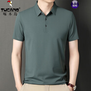 啄木鳥（TUCANO）華夫格短袖t恤男翻領(lǐng)Polo體恤衫夏季薄款中青年高端冰 豆綠 170/L建議115-129斤