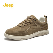 Jeep吉普男鞋秋冬新品戶外軟底跑步運(yùn)動(dòng)休閑鞋簡(jiǎn)約百搭板鞋透氣鞋子男 3011卡其色【升級(jí)款】 低幫 41 (皮鞋碼)【升級(jí)款】