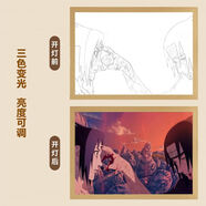 沐瑾火影忍者燈光畫(huà)宇智波斑鼬佐助帶土周邊擺件禮物發(fā)光畫(huà)氛圍小夜燈 佐助與鼬 大號插電款A4【21*33】