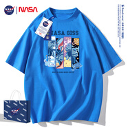 NASA GISSNASA官網聯(lián)名短袖t恤男國潮China故宮半袖純棉新款夏季寬松男裝 NA1839克萊因藍 S  建議80-110斤