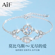 AIF莫比烏斯環(huán)足銀999純銀項鏈女生日七夕情人節(jié)禮物送女朋友老婆 莫比烏斯手/品牌禮盒/可刻字